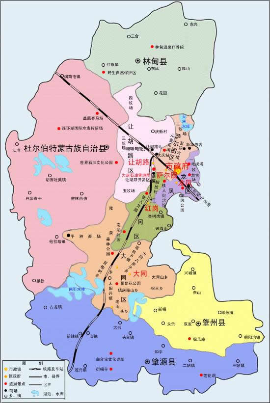 大慶市地圖